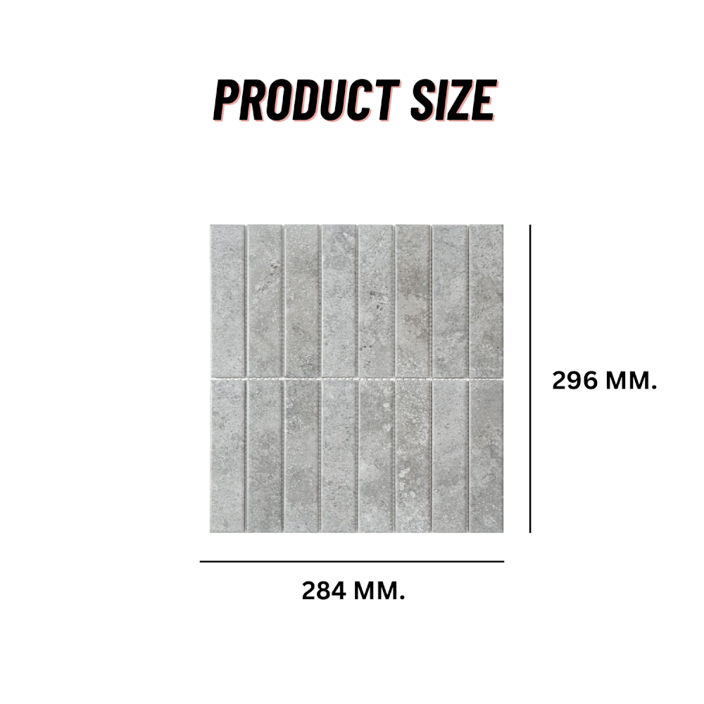 โมเสคเซรามิค TIMELESS TILES รุ่น RAWRY 28.4X29.6 ซม. สีเทา COOL GRAY ผิวด้าน สไตล์ลอฟต์
